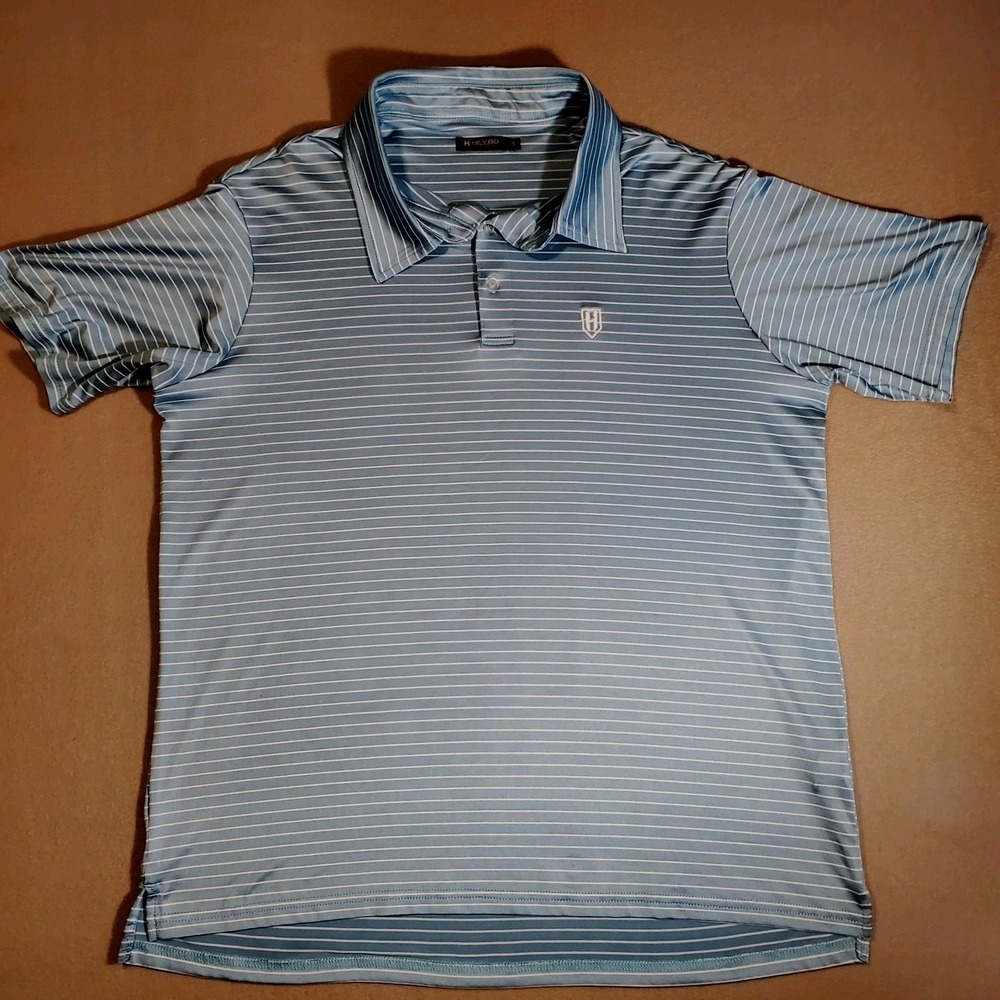 HEYBO OUTDOORS Mens Short Sleeve Shirt Striped Performance Stretch Golf Size S